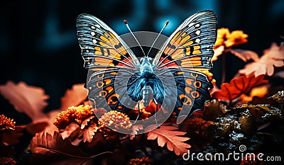 Colorful monarch butterfly. AI generated Stock Photo