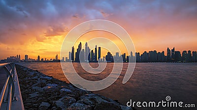 Colorful Morning - Dubai Marina Stock Photo