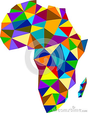 Colorful mosaic abstract Africa map. Vector Illustration