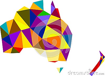 Colorful mosaic abstract Australia map. Vector Illustration