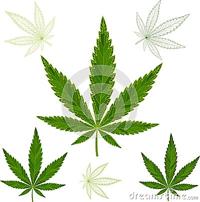 Colorful mosaic cannabis leaves. isolated. easy to modify. Vector Illustration