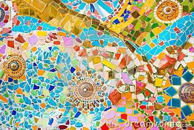 Colorful mosaic wall Stock Photo