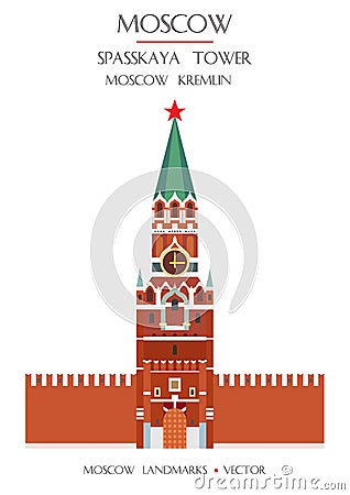 Colorful Moscow landmark 1 Vector Illustration