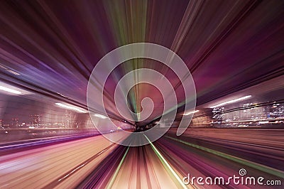 Colorful motion blur train road Stock Photo
