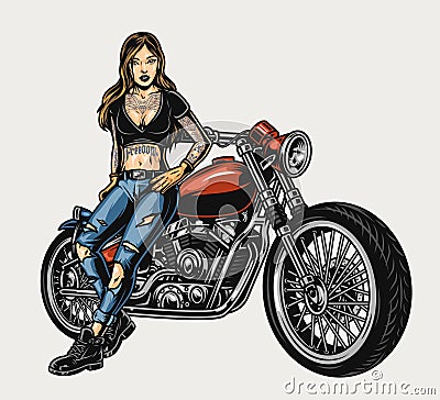 Colorful motorcycle vintage concept Vector Illustration