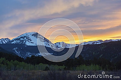 Colorful Mount Copeland at Dusk in the Colorado Rocky Mountains Stock Photo