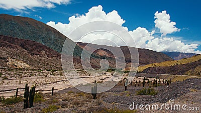 Colorful Mountains with blue sky. Andes Mountain Range. Stock Photo