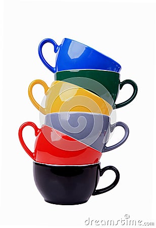 Colorful mugs Stock Photo