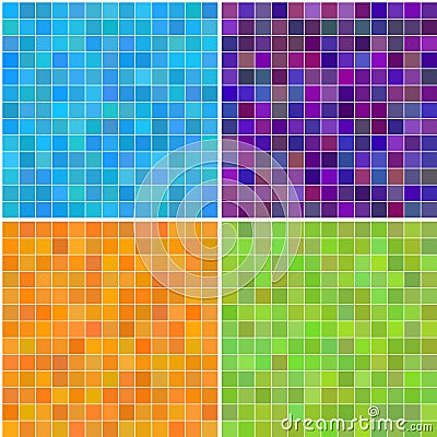 Colorful multi color seamless square tiles Vector Illustration