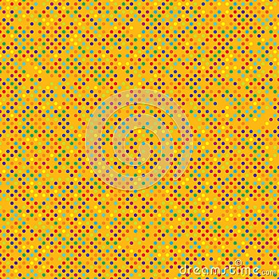 Colorful, multicolor, varicolored dotted, dots, circles pattern, background Geometry is seamlessly repeatable Vector Illustration