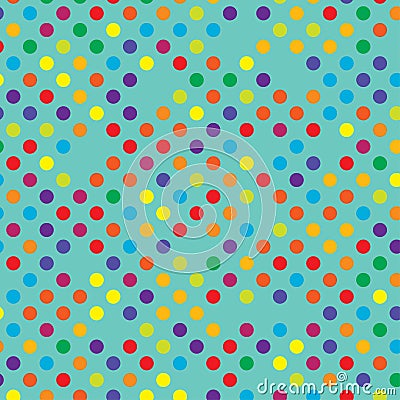 Colorful, multicolor, varicolored dotted, dots, circles pattern, background Geometry is seamlessly repeatable Vector Illustration