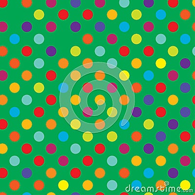 Colorful, multicolor, varicolored dotted, dots, circles pattern, background Geometry is seamlessly repeatable Vector Illustration