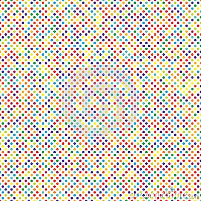 Colorful, multicolor, varicolored dotted, dots, circles pattern, background Geometry is seamlessly repeatable Vector Illustration