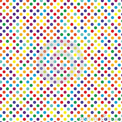 Colorful, multicolor, varicolored dotted, dots, circles pattern, background Geometry is seamlessly repeatable Vector Illustration