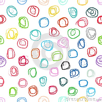 colorful multicolored swirl handwriting seamless design for pattern and background Vector Illustration