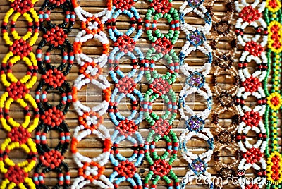 Colorful Murut beading work Stock Photo