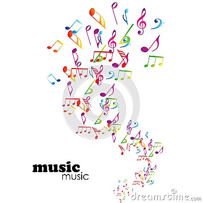 Colorful music background Vector Illustration