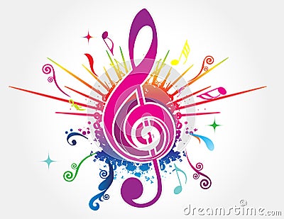 Colorful music background Vector Illustration