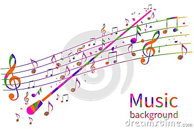 Colorful music background. Abstract conductor orchestra Vector Illustration