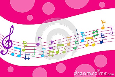 Colorful music background. Abstract conductor orchestra. Music notes on a color background Stock Photo