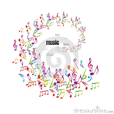 Colorful music background with clefs Vector Illustration