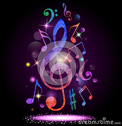 Colorful music background Vector Illustration