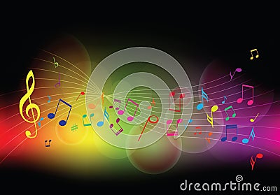 Colorful music background Vector Illustration