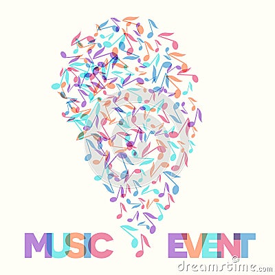 Colorful Music Event notes background. Vector Illustration Vector Illustration