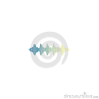 colorful music mono waveform audio track vector illustration Vector Illustration
