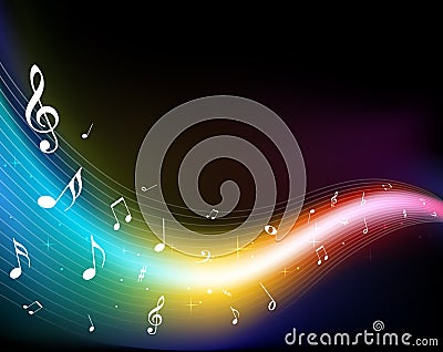 Colorful music notes Cartoon Illustration