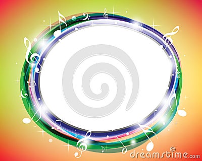 Colorful music notes Cartoon Illustration