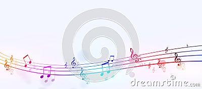 colorful music notes banner Stock Photo