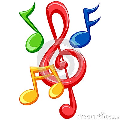 Colorful Music Notes Vector Illustration