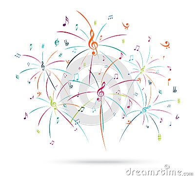 Colorful music notes Vector Illustration