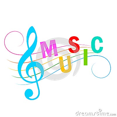 Colorful music staff icon Vector Illustration