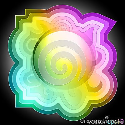 Colorful music swirl decorated frame label vector Vector Illustration