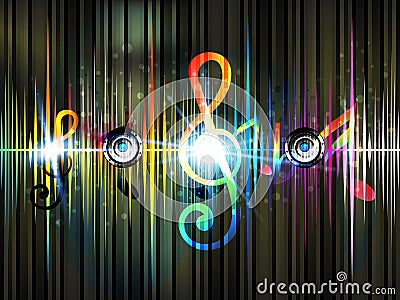 Colorful musical Background Cartoon Illustration