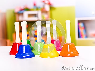 Colorful Musical Hand Bells Stock Photo