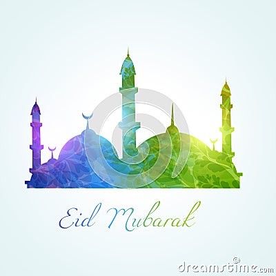 Colorful muslim mosque Vector Illustration