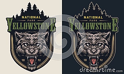Colorful national park vintage logotype Vector Illustration