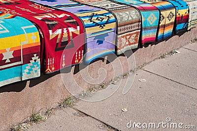 Colorful Native American blankets for sale Editorial Stock Photo