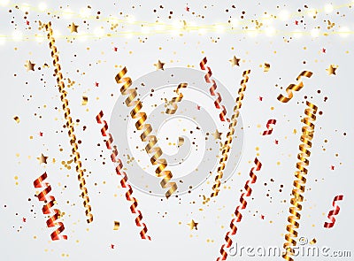 Colorful naturalistic confetti with sparkles and stars. Vector illustration Cartoon Illustration