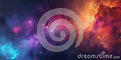 Colorful Nebula deep space background Stock Photo