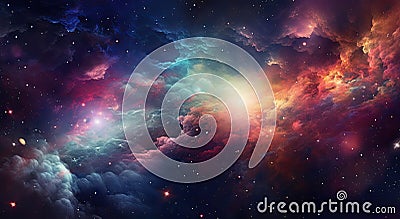 Colorful Nebula deep space background Stock Photo