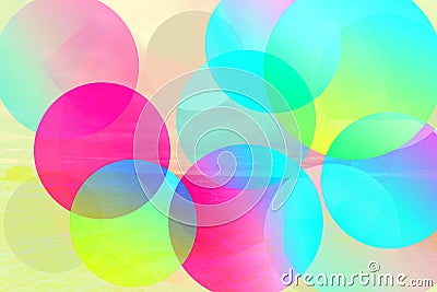 Colorful neon circles, geometrical background Stock Photo