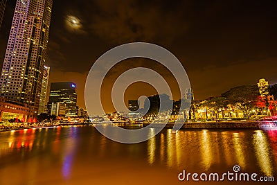 Colorful night scene and Light Building Editorial Stock Photo