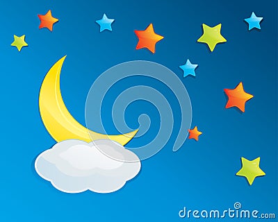 Colorful Night Sky Vector Illustration