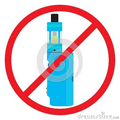 Colorful no vaping sign. Prohibition sign. No smoking area Stock Photo