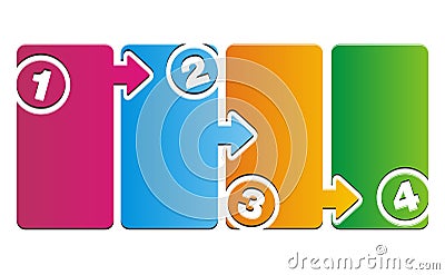 Colorful number step boxes Stock Photo