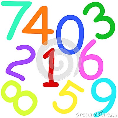 Colorful numbers Stock Photo
